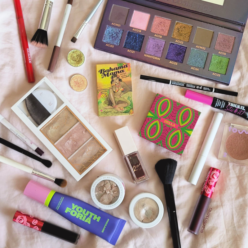 a flatlay of makeup products
