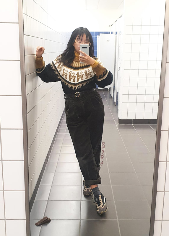 A mirror selfie showing issue 6's pub night outfit